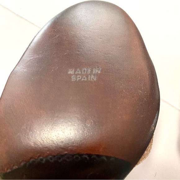 BALENCIAGA Custom Originals Tan Ankle Strap Open-toe Heels Sandals Size 8 AA - Picture 10 of 15